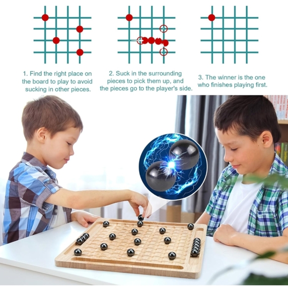 Nib Magnet Game,Magnetic Chess Game,Table Top Magnetic Chess Fun Family Games - Picture 2 of 7
